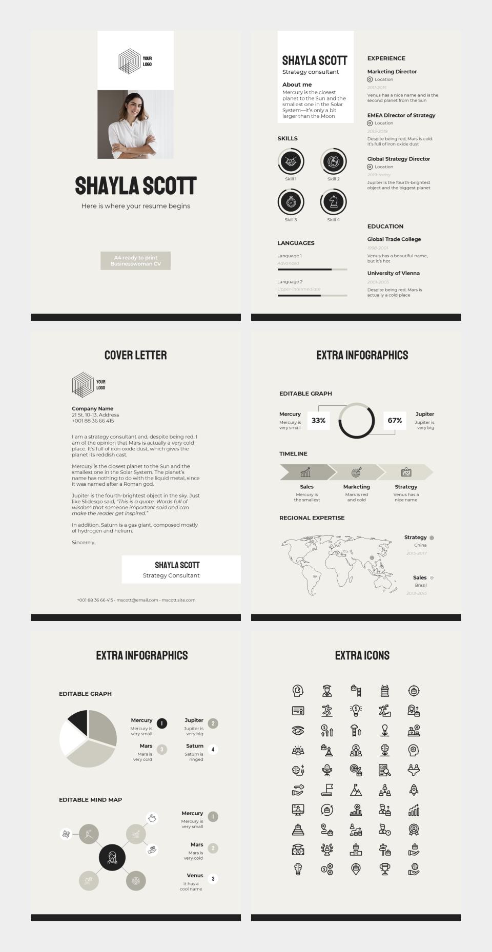 竖版A4简历个人介绍PPT模板