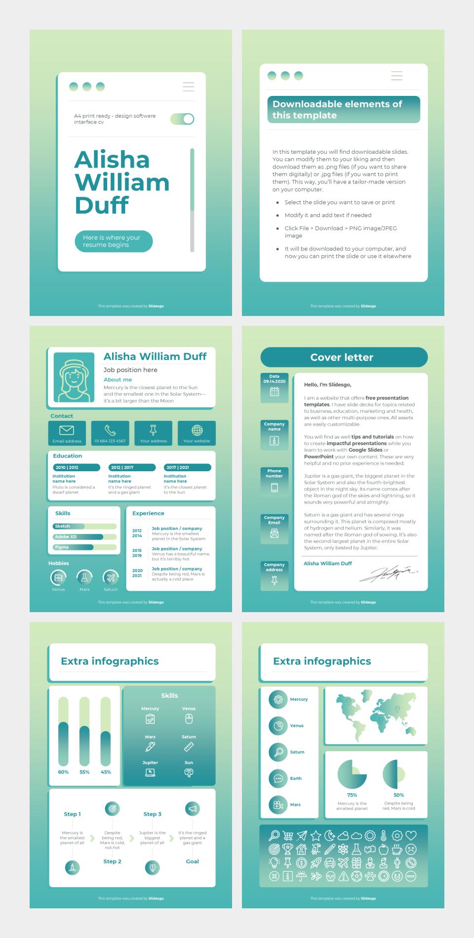 竖版A4简历个人介绍PPT模板