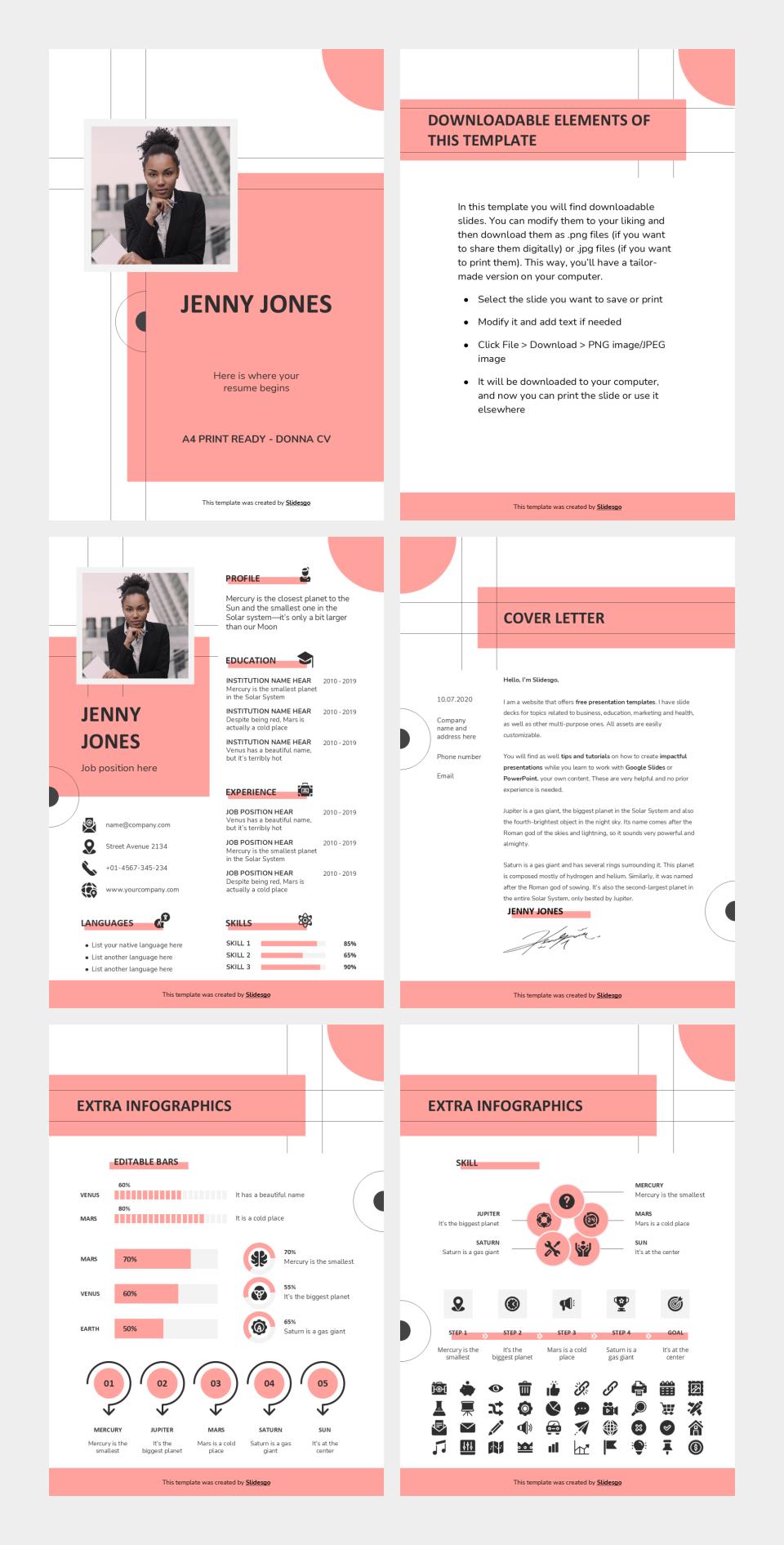 竖版A4简历个人介绍PPT模板