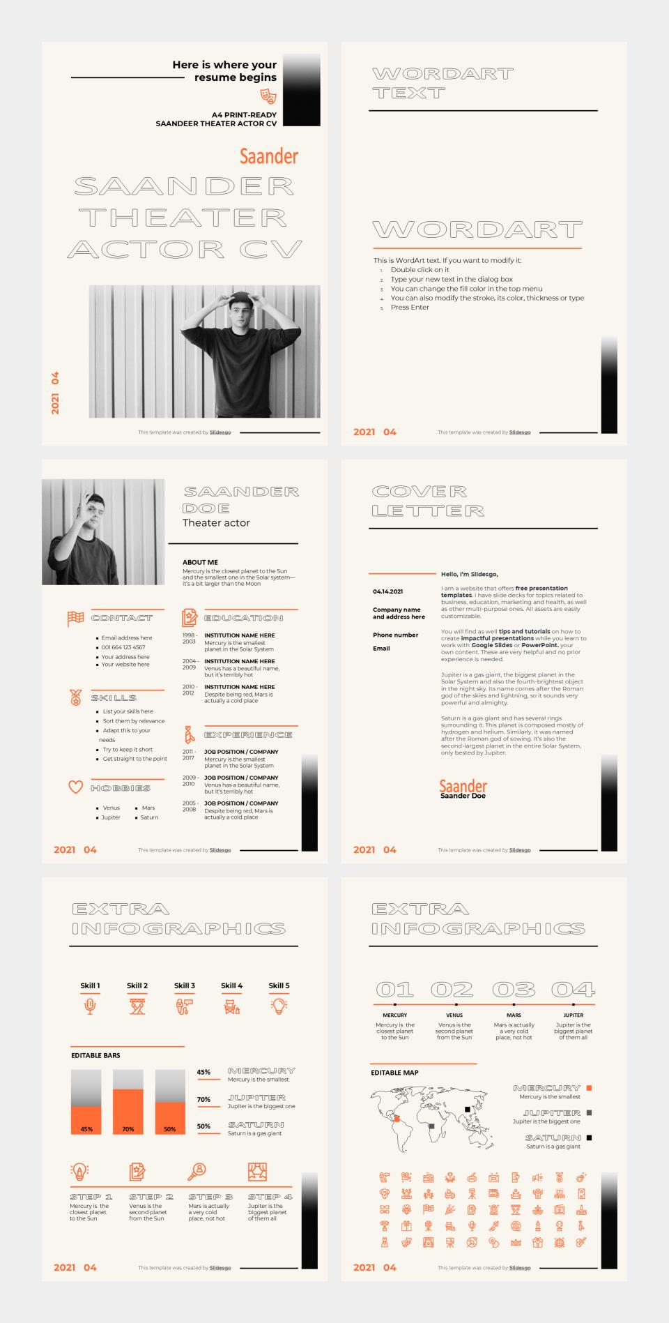 竖版A4简历个人介绍PPT模板