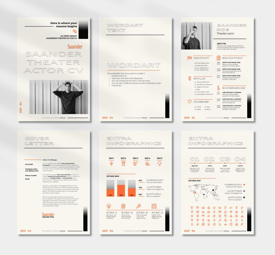 竖版A4简历个人介绍PPT模板