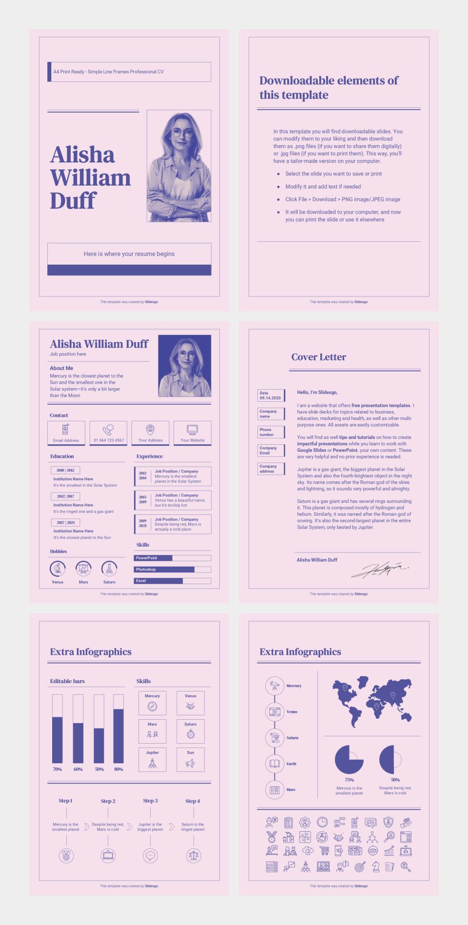 竖版A4简历个人介绍PPT模板