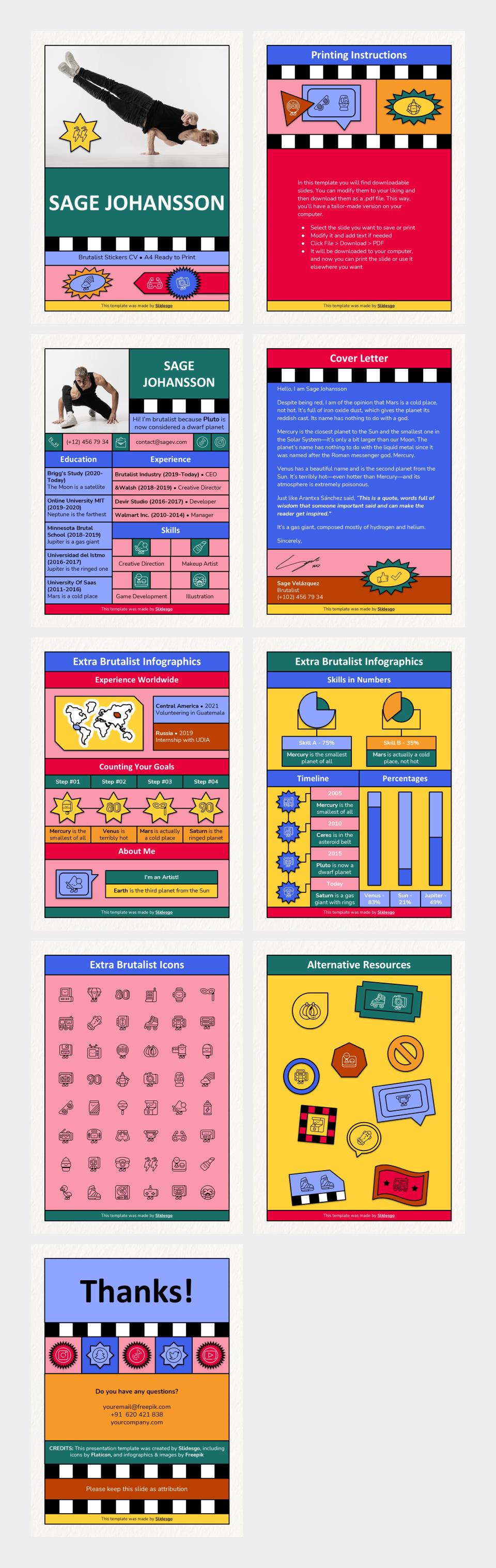 竖版A4简历个人介绍PPT模板