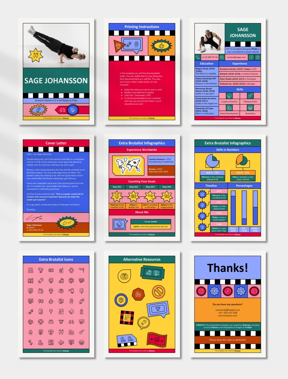 竖版A4简历个人介绍PPT模板