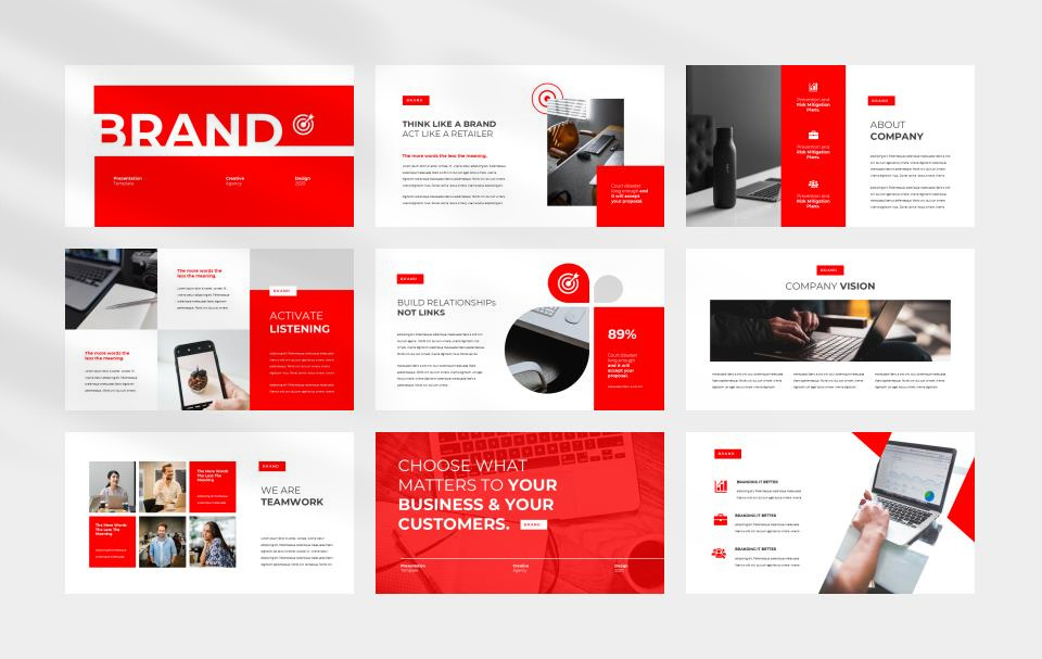 红色品牌指南商务工作汇报PPT模板.pptx