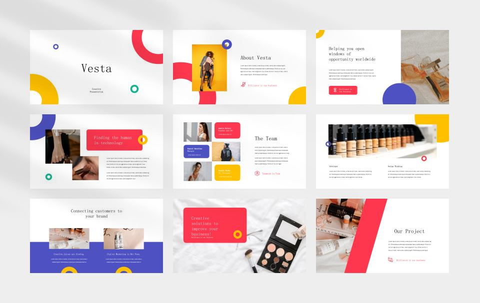 彩色化妆品时尚风PPT模板.pptx