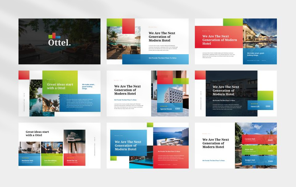 彩色酒店公司介绍PPT模板.pptx