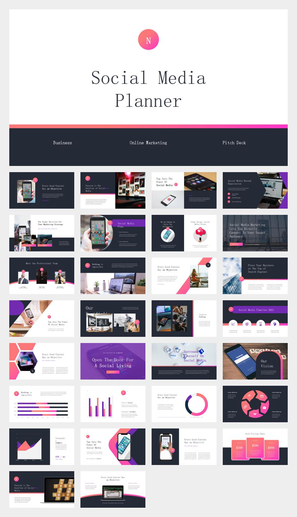 彩色社交媒体公司介绍PPT模板.pptx