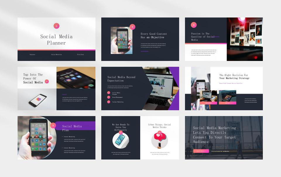 彩色社交媒体公司介绍PPT模板.pptx