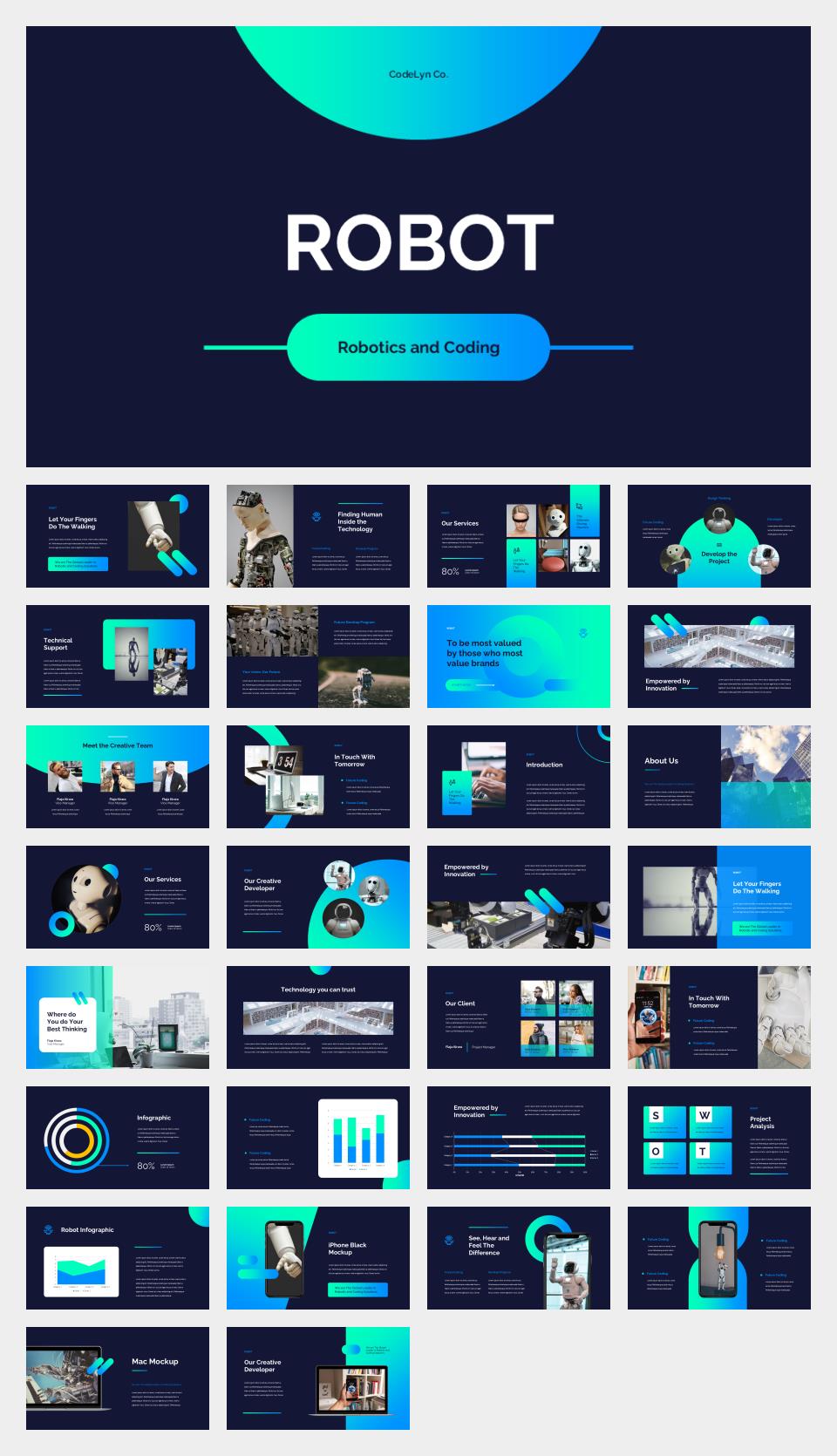 蓝色机器人工作汇报PPT模板.pptx