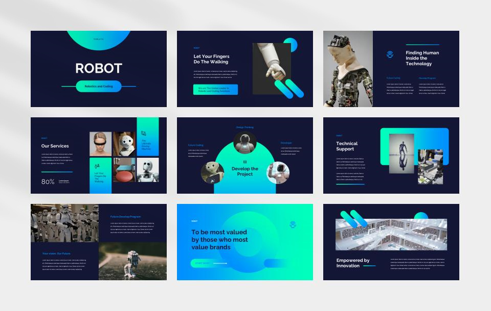 蓝色机器人工作汇报PPT模板.pptx