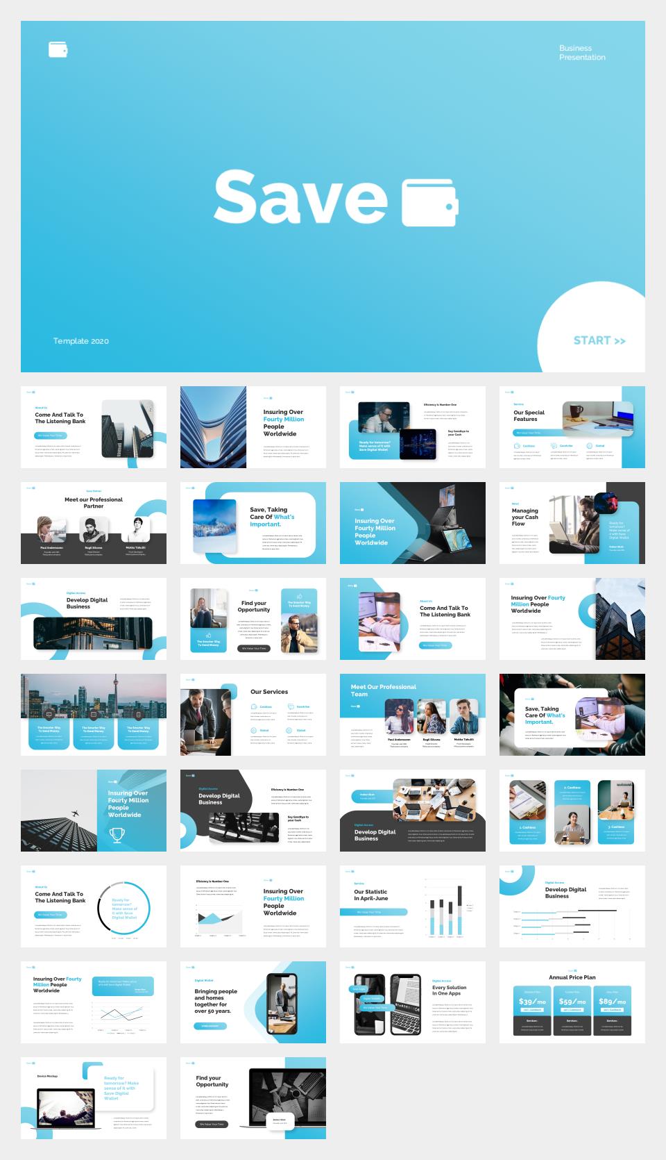 蓝色商务简约风PPT模板.pptx