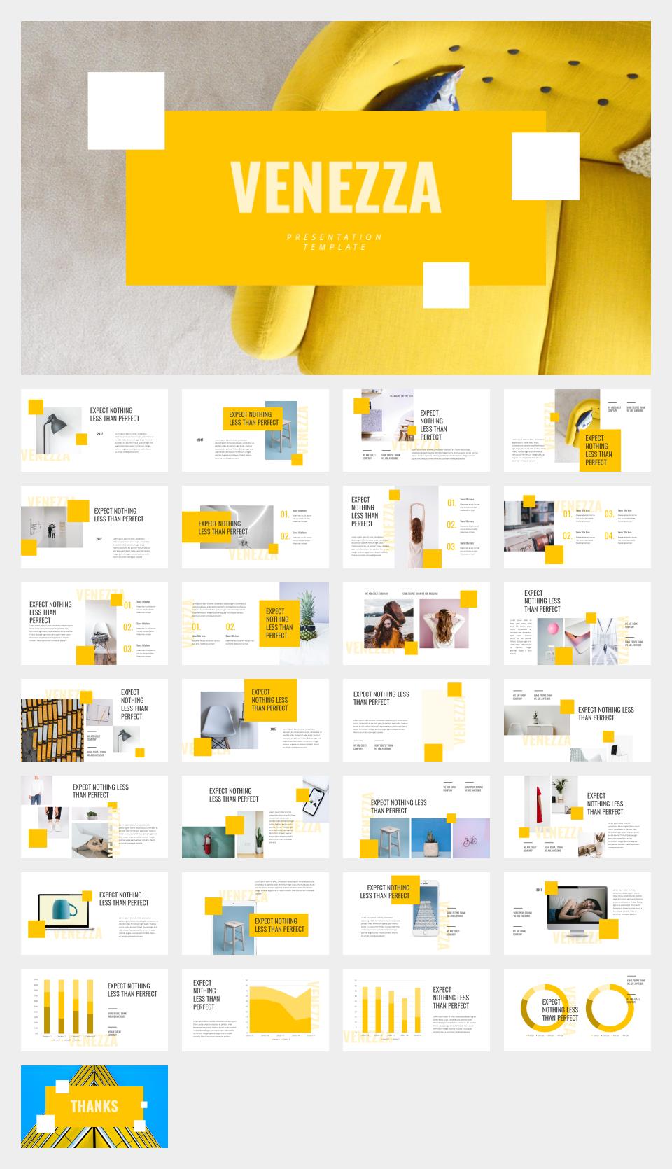 黄色色块商务风PPT模板