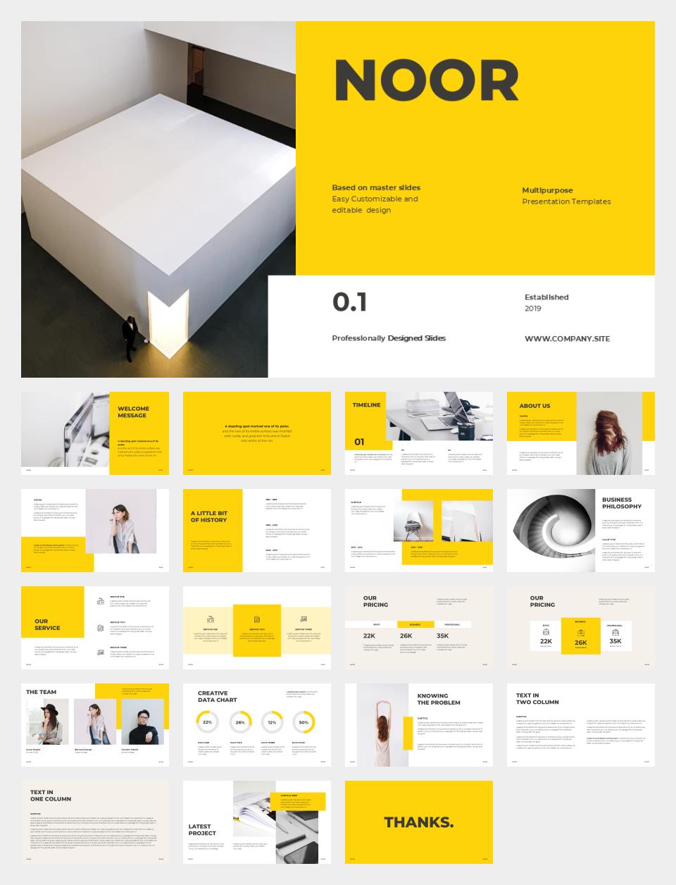 黄色职场商务风PPT模板