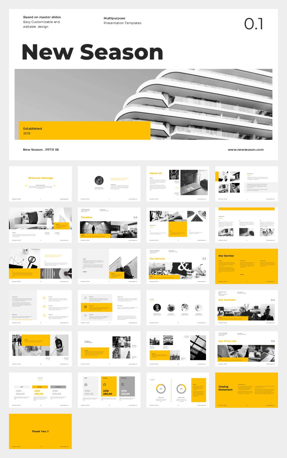 黄色职场商务风PPT模板