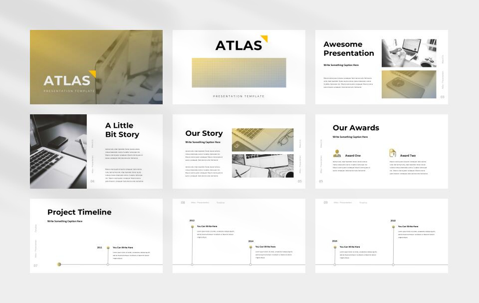 黄色职场商务风PPT模板