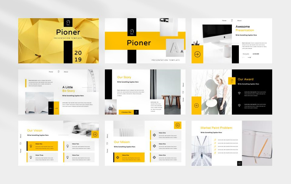 黄色职场商务风PPT模板