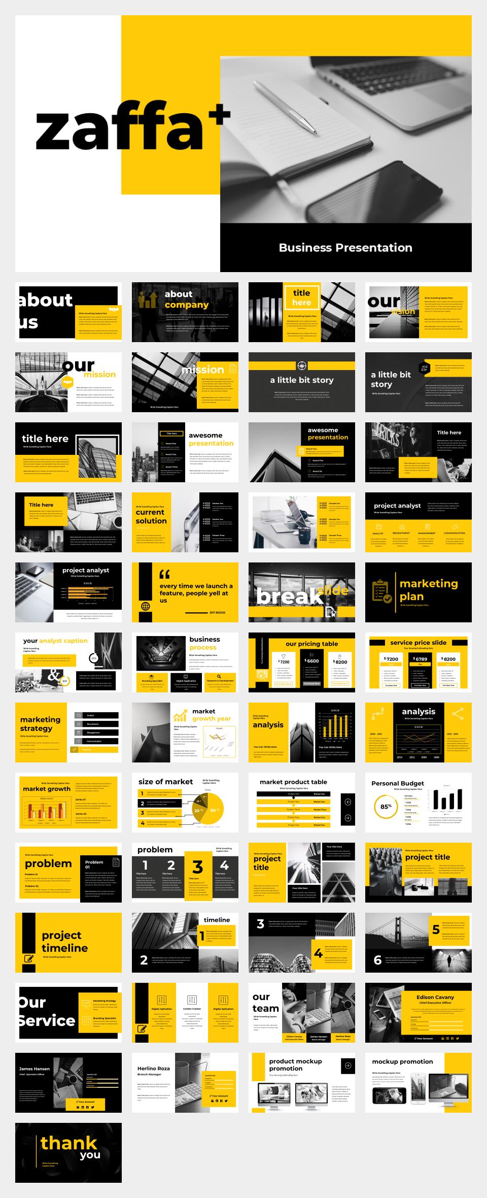 黄色职场商务风PPT模板