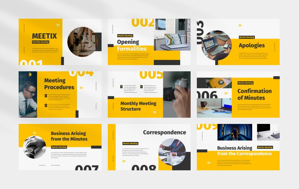 黄色职场商务风PPT模板
