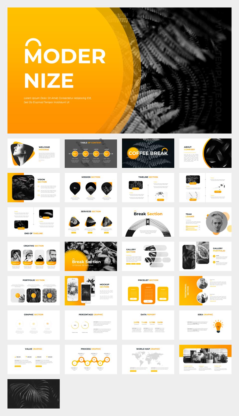 黄色职场商务风PPT模板