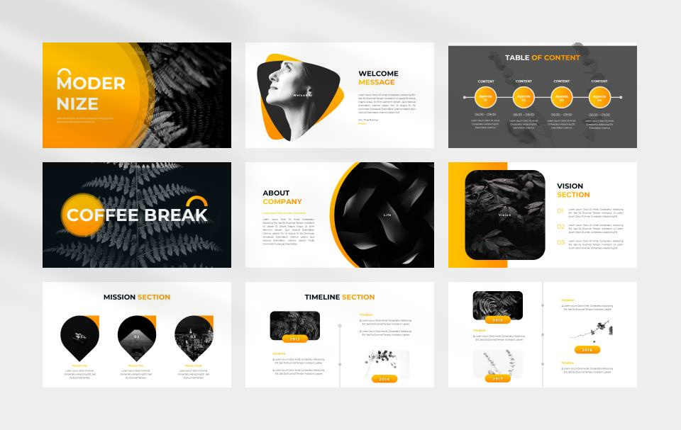 黄色职场商务风PPT模板