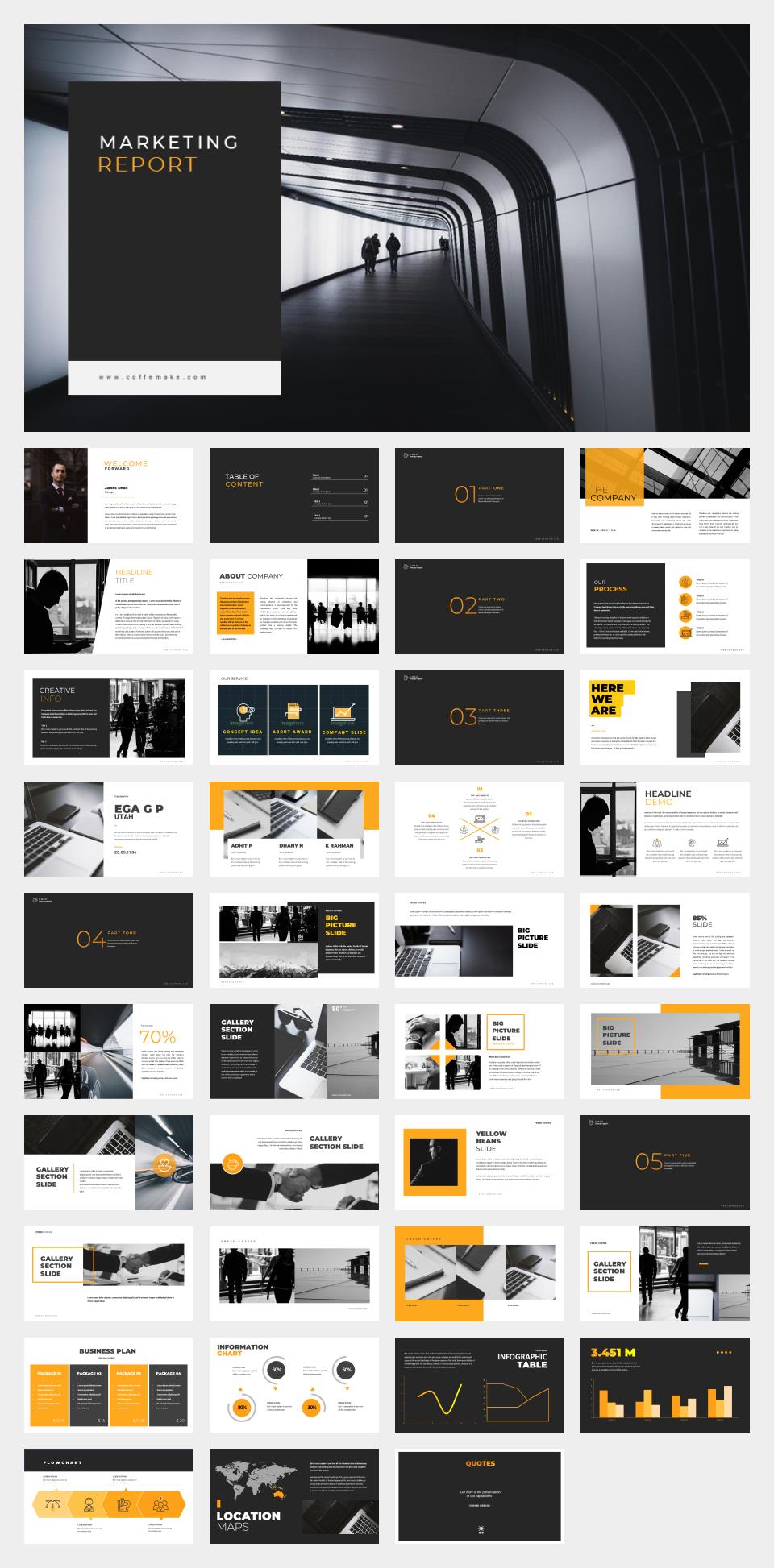 黄色职场商务风PPT模板