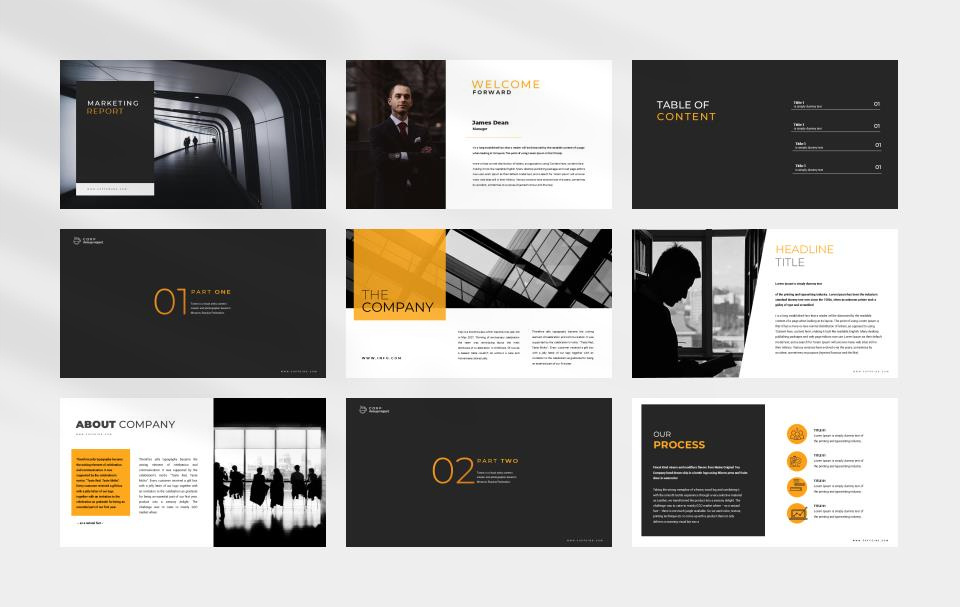 黄色职场商务风PPT模板