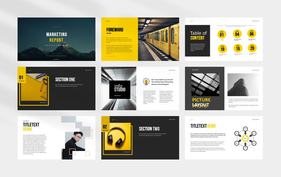 黄色职场商务风PPT模板