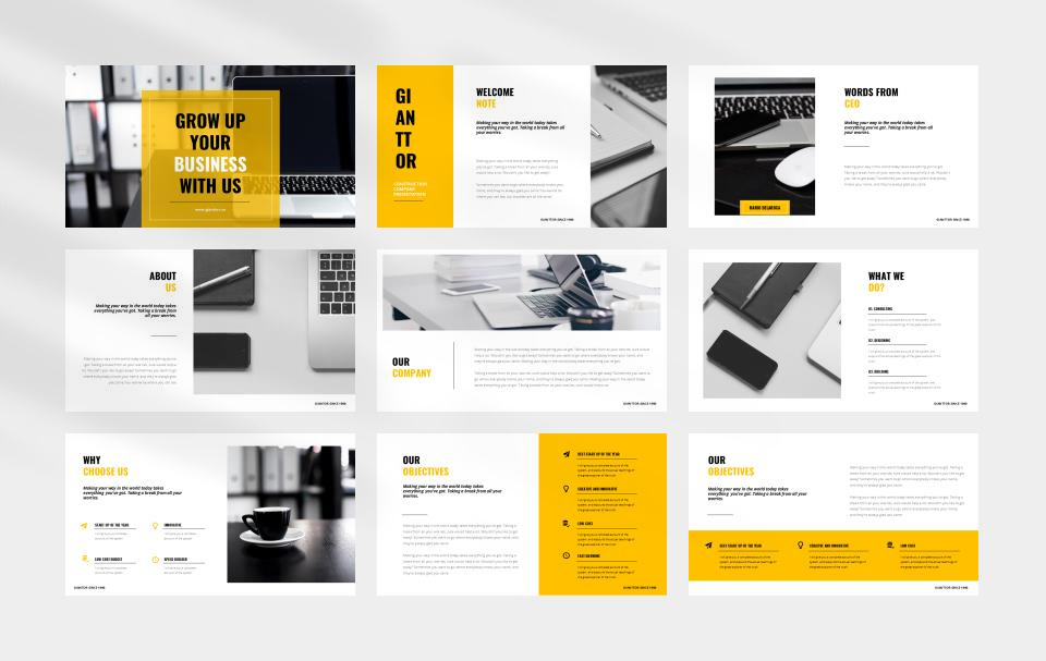 黄色职场商务风PPT模板