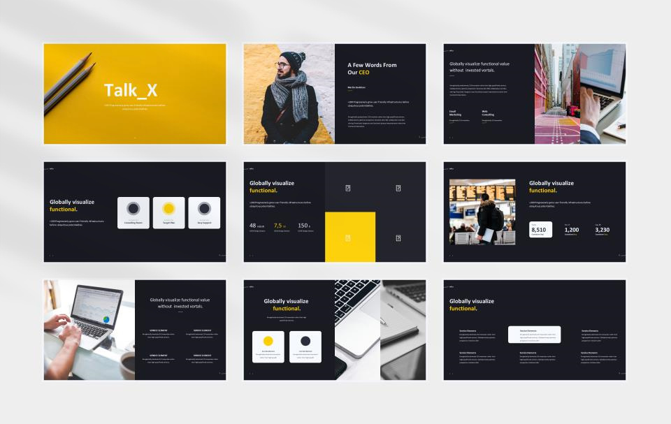 黄色职场商务风PPT模板