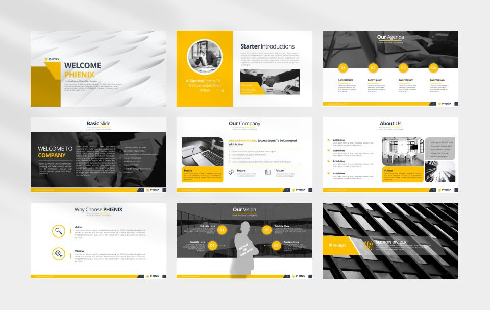 黄色职场商务风PPT模板