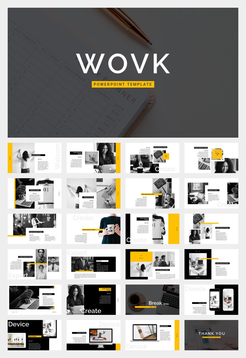 黄色职场商务风PPT模板