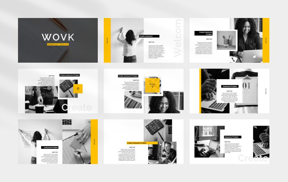 黄色职场商务风PPT模板