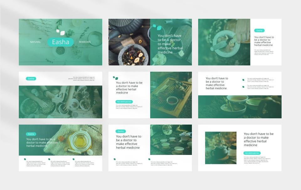 绿色草药茶简约风PPT模板.pptx