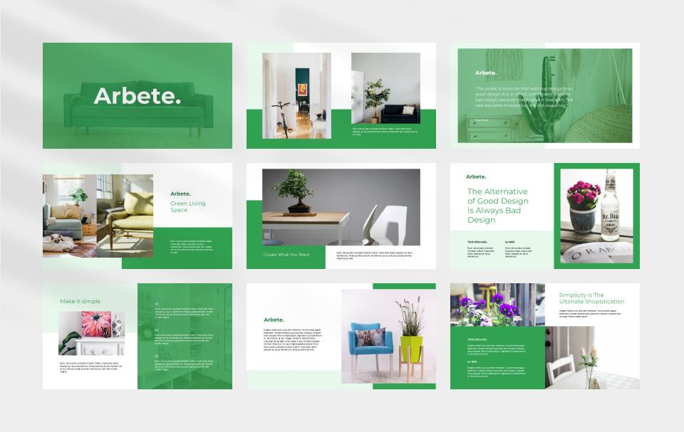 绿色家居简约风PPT模板.pptx