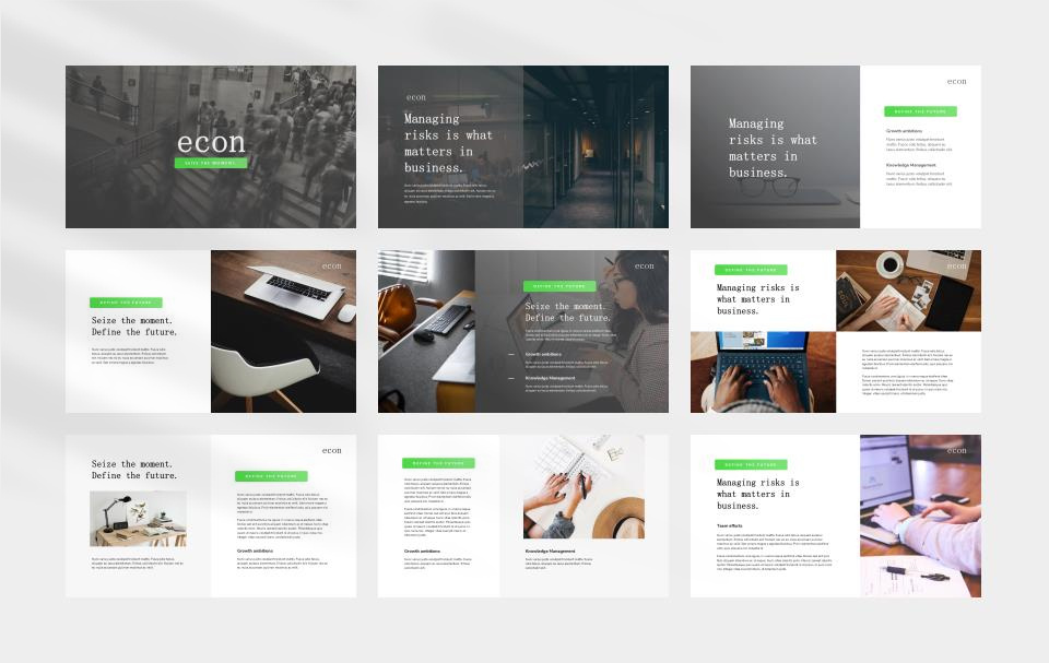 绿色商务简约风PPT模板.pptx