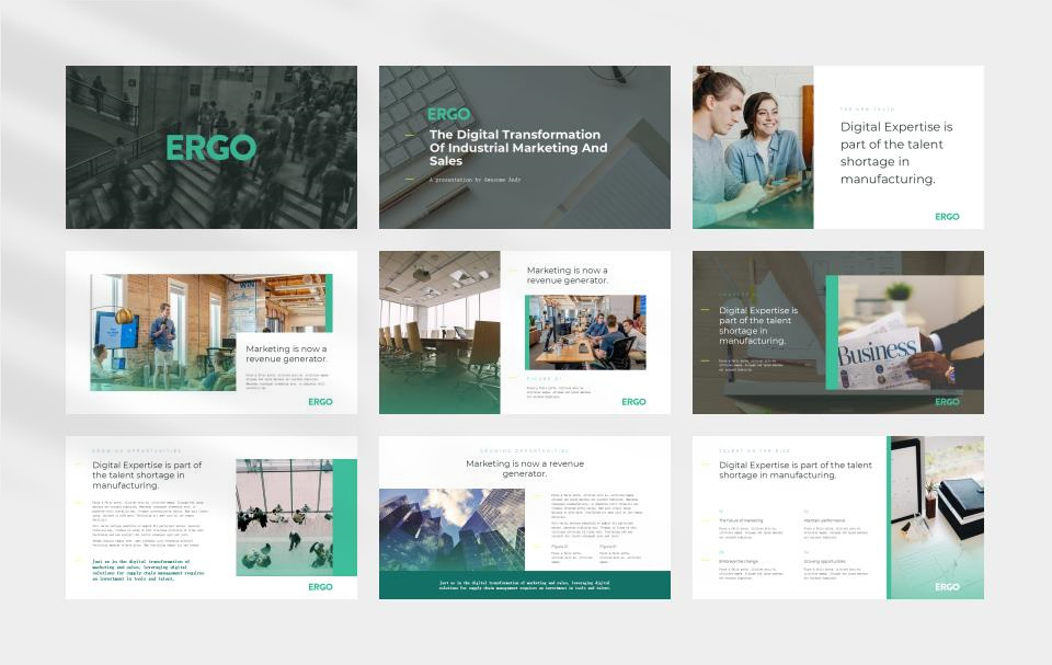 绿色商务工作汇报PPT模板.pptx