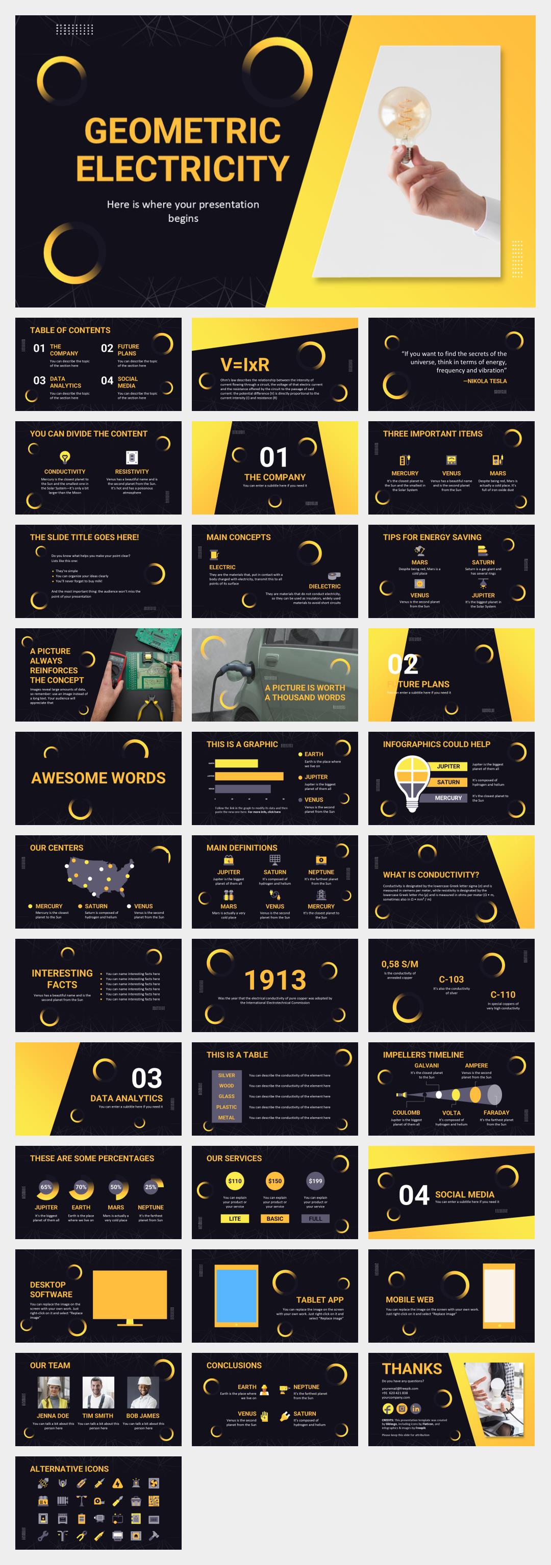 深色电力能源主题PPT模板