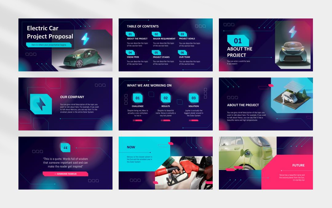 深色电力能源主题PPT模板