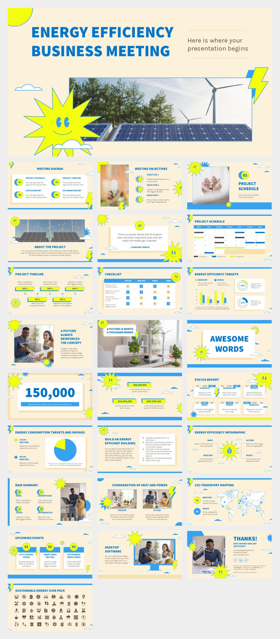 浅色电力能源主题PPT模板