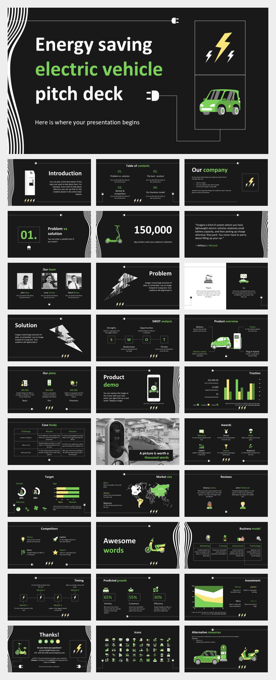 深色电力能源主题PPT模板