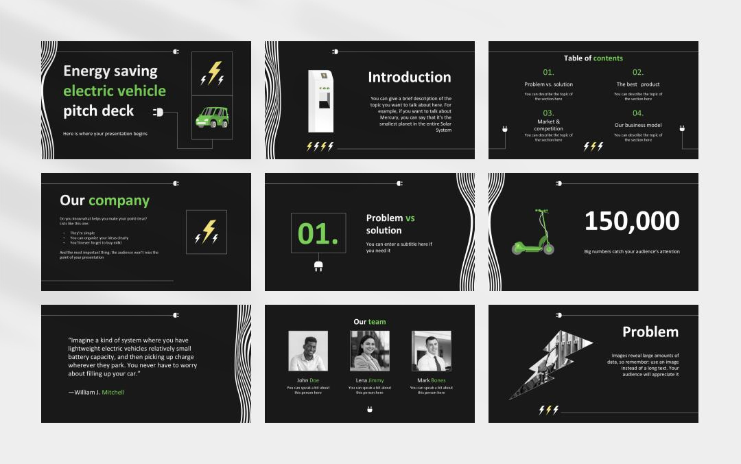 深色电力能源主题PPT模板