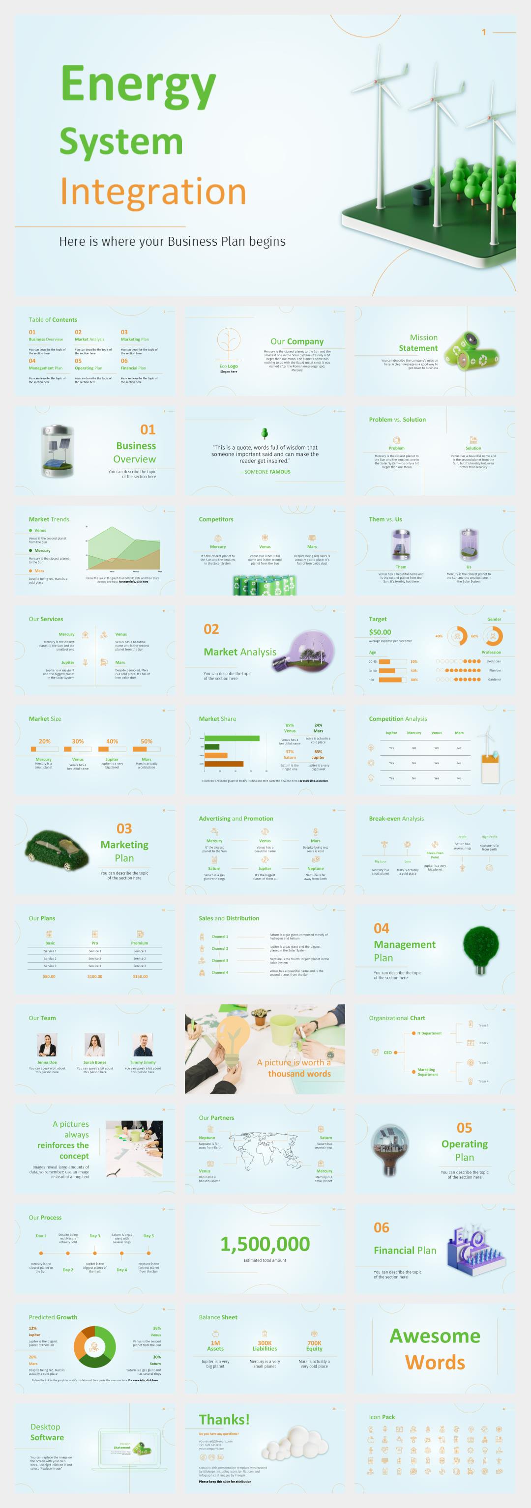 绿色新能源电力能源主题PPT模板