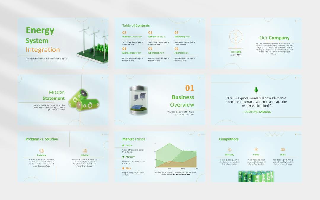 绿色新能源电力能源主题PPT模板