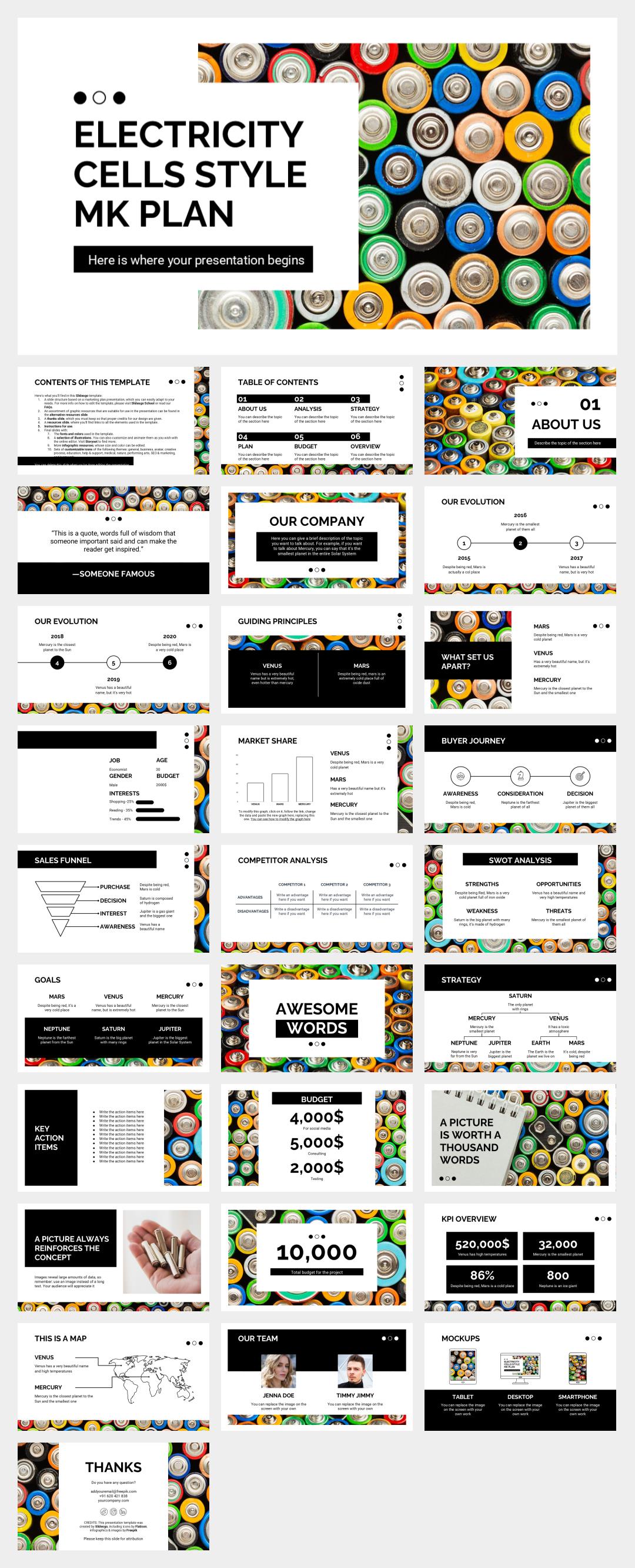 简约色电力能源主题PPT模板