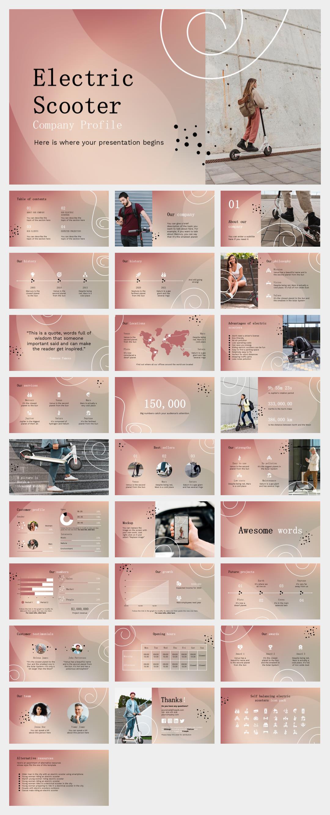 红色电力能源主题PPT模板