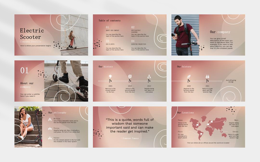 红色电力能源主题PPT模板