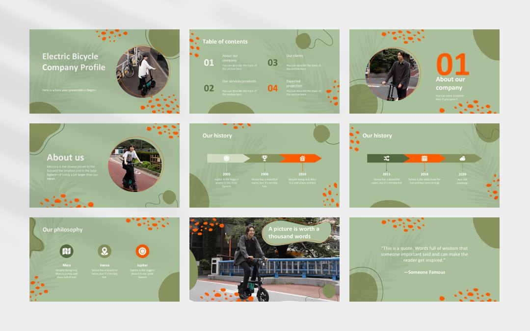 绿色能源电力能源主题PPT模板