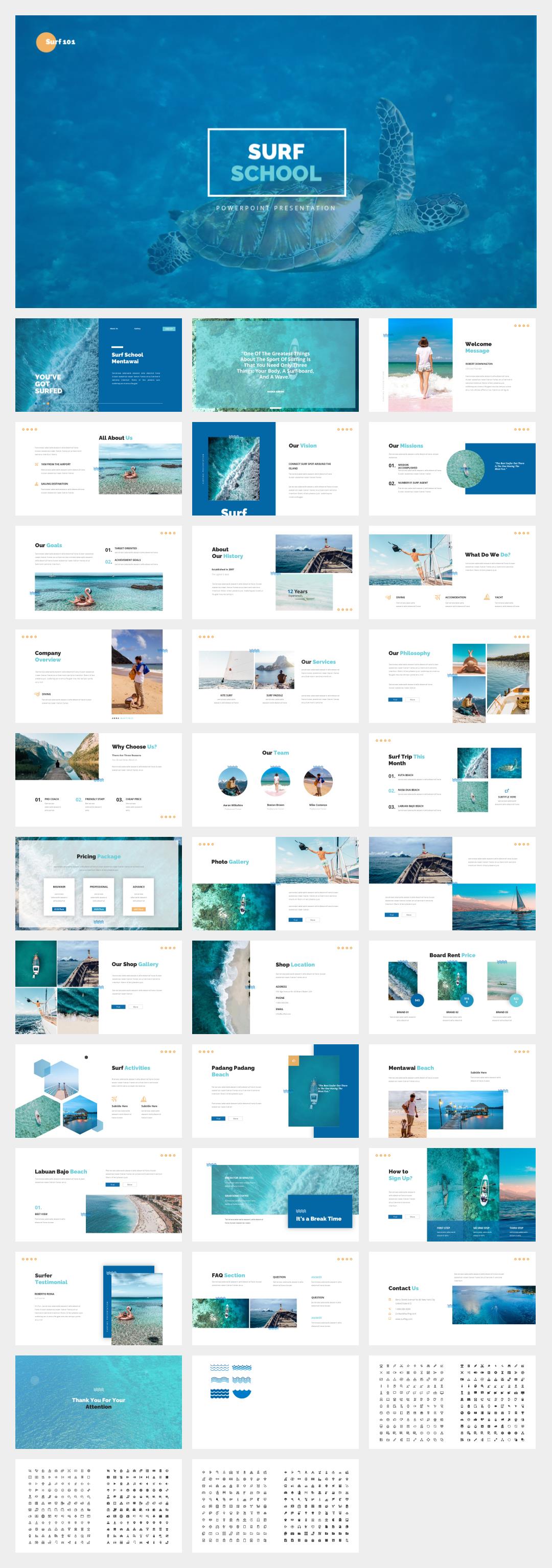 蓝色大海简约风ppt模板.pptx