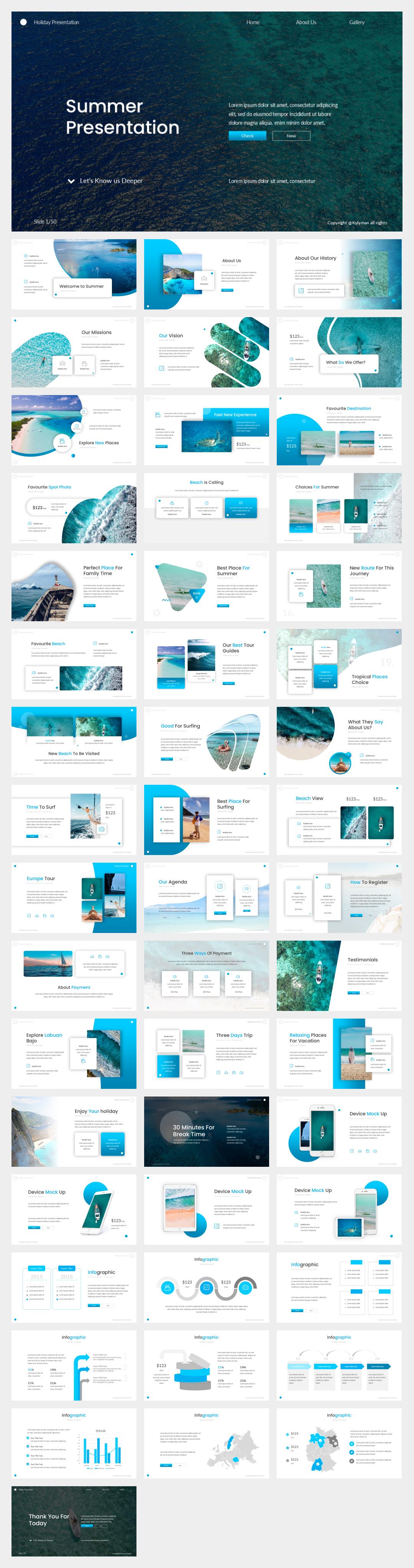 蓝色大海简约风ppt模板.pptx